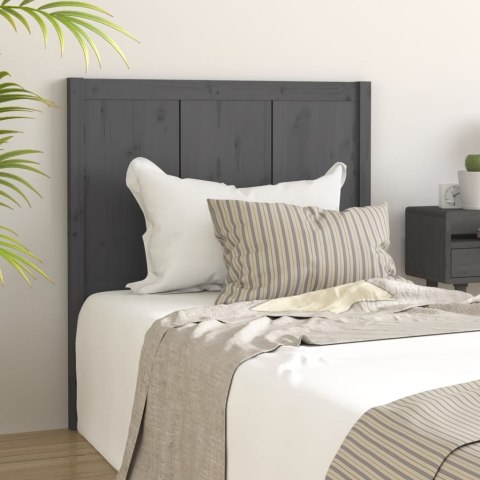 Wezgłowie łóżka, szare, 80,5x4x100 cm, lite drewno sosnowe