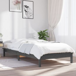 Rama łóżka, szara, 100 x 200 cm, lite drewno sosnowe