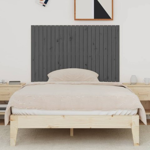 Wezgłowie łóżka, szare, 140x3x90 cm, lite drewno sosnowe