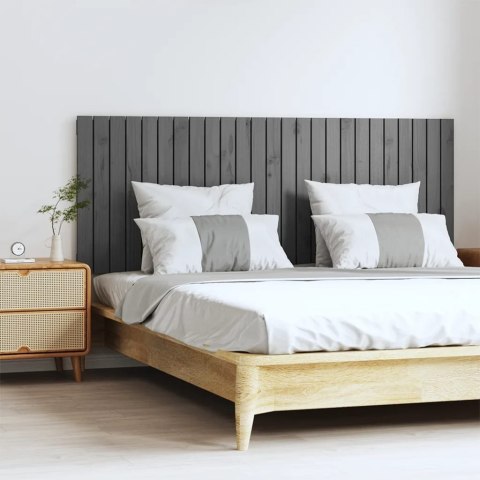 Wezgłowie łóżka, szare, 159,5x3x60 cm, lite drewno sosnowe