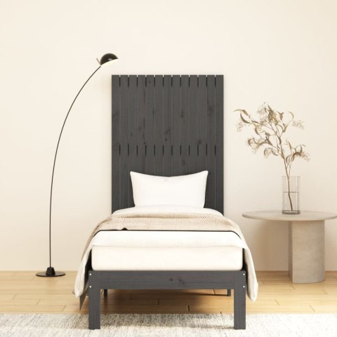 Wezgłowie łóżka, szare, 82,5x3x110 cm, lite drewno sosnowe