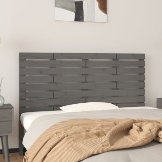 Wezgłowie łóżka, szare, 156x3x63 cm, lite drewno sosnowe