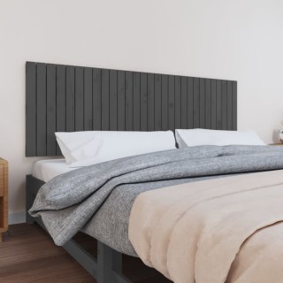 Wezgłowie łóżka, szare, 185x3x60 cm, lite drewno sosnowe