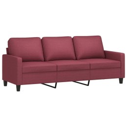 Sofa 3-osobowa, winna czerwień, 180 cm,tapicerowana tkaniną