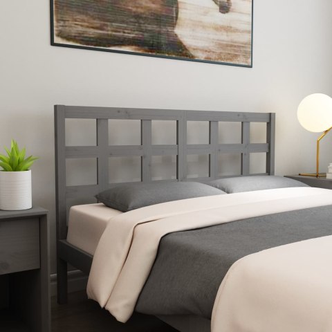 Wezgłowie łóżka, szare, 165,5x4x100 cm, lite drewno sosnowe