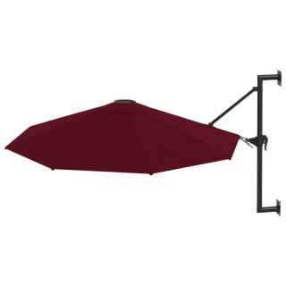 Parasol ścienny na metalowym słupku, 300 cm, burgund