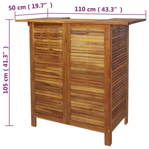 Stolik barowy, 110 x 50 x 105 cm, lite drewno akacjowe