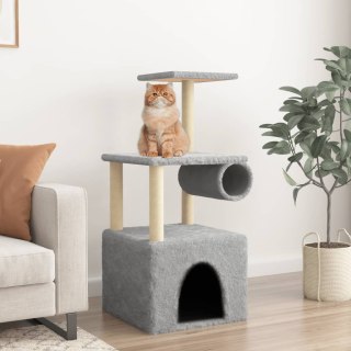Drapak dla kota, z sizalowymi słupkami, jasnoszary, 109,5 cm