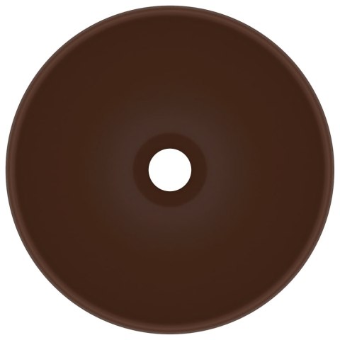 Okrągła umywalka łazienkowa, matowy ciemny brąz, 32,5 x 14 cm