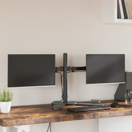 Stojak na dwa monitory, czarny, stalowy, VESA 75/100 mm