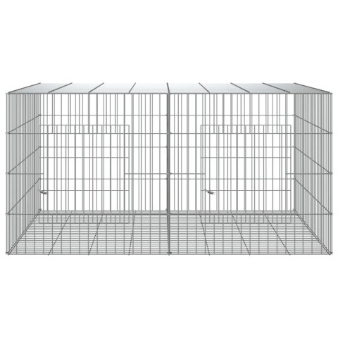 Klatka dla królika, 2 panele, 110x79x54cm, galwanizowane żelazo