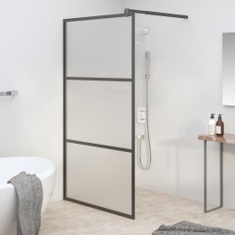 Ścianka prysznicowa, 115x195 cm, szkło mrożone ESG, czarna