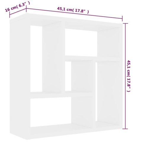 Półka ścienna, biała, 45,1x16x45,1 cm, płyta wiórowa