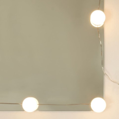 Toaletka z oświetleniem LED, biała z połyskiem, 96x40x142 cm