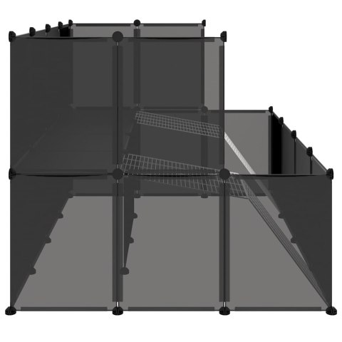 Klatka dla małych zwierząt, czarna, 143x107x93 cm, PP i stal