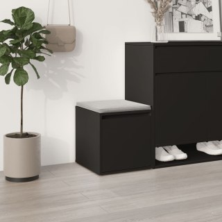 Puf z szufladą, czarny, 40,5x40x40 cm, materiał drewnopochodny