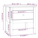 Stoliki boczne, 2 szt., szare, 50x50x49 cm, lite drewno sosnowe