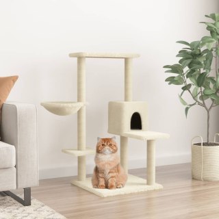 Drapak dla kota z sizalowymi słupkami, kremowy, 95 cm