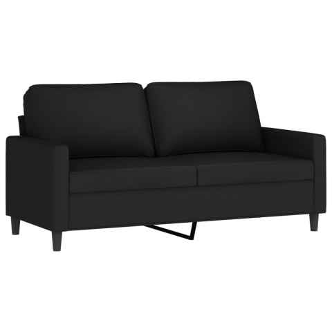 Sofa 2-osobowa, czarna, 140 cm, tapicerowana aksamitem