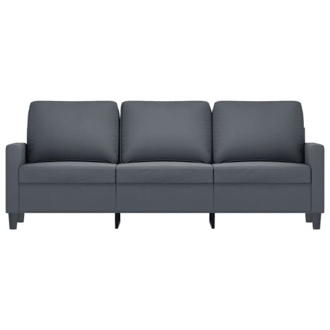 Sofa 3-osobowa, ciemnoszara, 180 cm, obita aksamitem