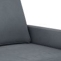 Sofa 3-osobowa, ciemnoszara, 180 cm, obita aksamitem