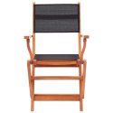 Składane krzesła ogrodowe 6 szt. czarne, eukaliptus i textilene