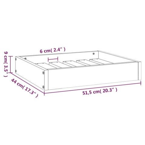 Legowisko dla psa, szare, 51,5x44x9 cm, lite drewno sosnowe