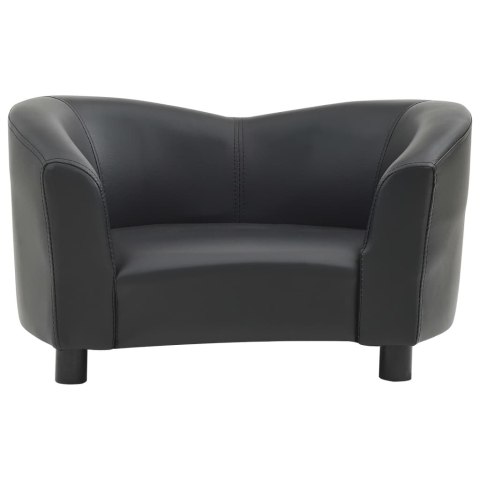 Sofa dla psa, czarna, 67x41x39 cm, sztuczna skóra