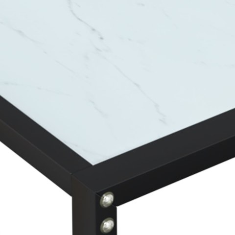 Konsola, biały marmur, 200x35x75,5 cm, szkło hartowane