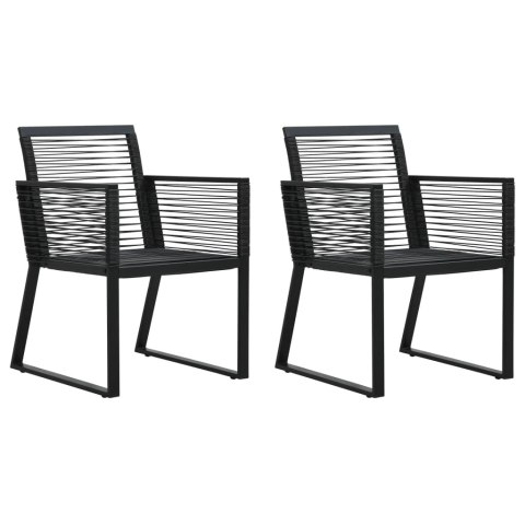 3-cz. zestaw mebli ogrodowych, rattan PVC, czarny