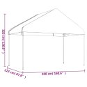 Namiot ogrodowy z dachem, biały, 4,46x4,08x3,22 m, polietylen