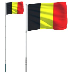 Flaga Belgii z masztem, 5,55 m, aluminium