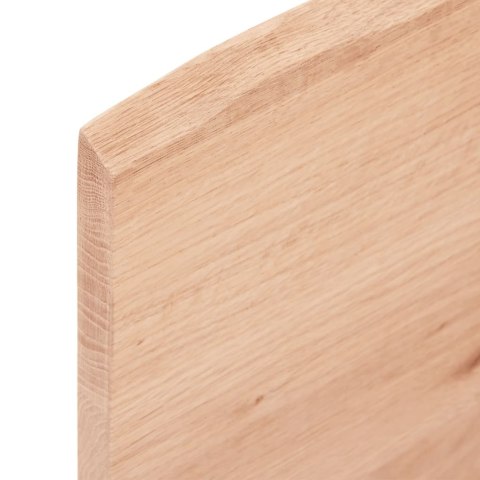 Półka, jasnobrązowa, 100x50x2cm, lakierowane lite drewno dębowe
