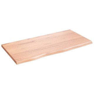 Półka, jasnobrązowa, 80x40x2 cm, lakierowane lite drewno dębowe