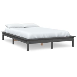 Rama łóżka, szara, 120x190 cm, lite drewno sosnowe