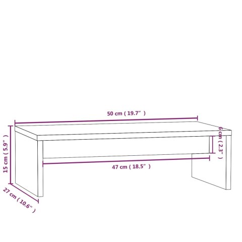 Podstawka na monitor, 50x27x15 cm, lite drewno sosnowe