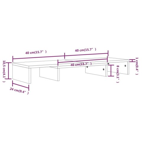 Podstawka na monitor, 80x24x10,5 cm, lite drewno sosnowe