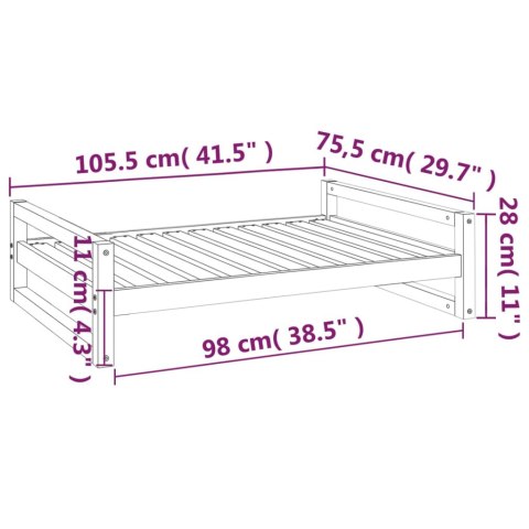 Legowisko dla psa, 105,5x75,5x28 cm, lite drewno sosnowe