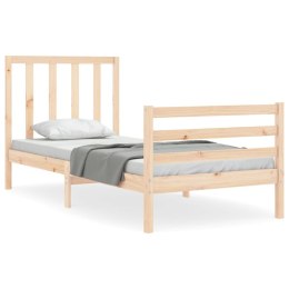 Rama łóżka z wezgłowiem, 90x200 cm, lite drewno