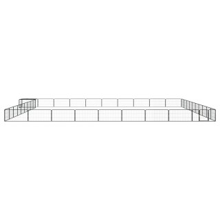 Kojec dla psa, 40 panele, czarny, 100x50 cm, stal