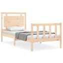 Rama łóżka z wezgłowiem, 90x190 cm, lite drewno