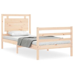 Rama łóżka z wezgłowiem, 90x200 cm, lite drewno