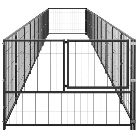 Kojec dla psa, czarny, 10 m², stalowy