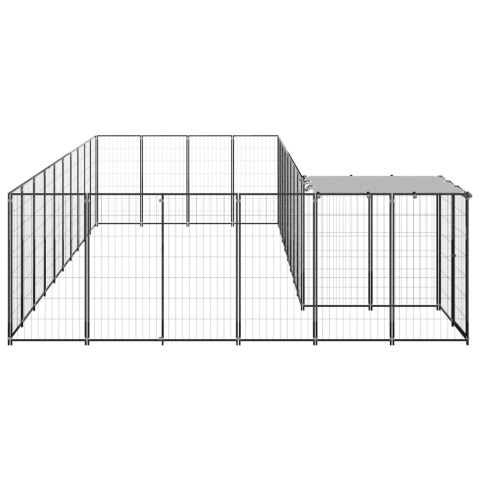 Kojec dla psa, czarny, 13,31 m², stalowy