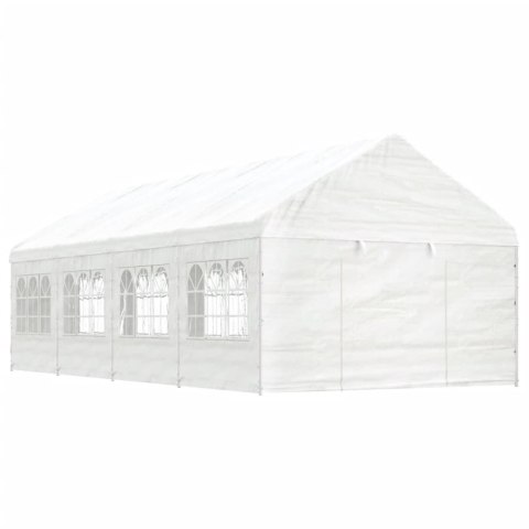 Namiot ogrodowy z dachem, biały, 8,92x4,08x3,22 m, polietylen