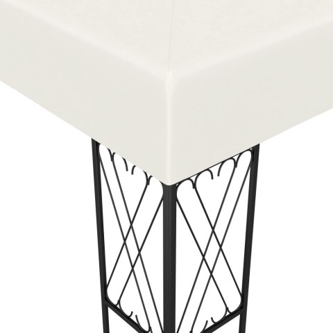 Altana ze sznurem lampek LED, 3x4 m, kremowa tkanina