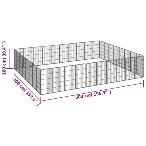 Kojec dla psa, 36 paneli, czarny, 50x100 cm, stal