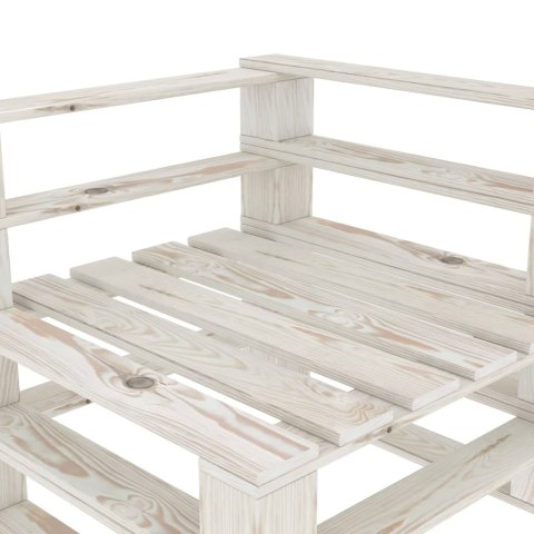 Ogrodowa sofa 4-osobowa z palet, drewniana, biała