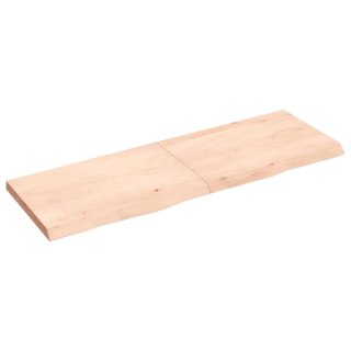 Półka, 120x40x(2-4) cm, surowe lite drewno dębowe