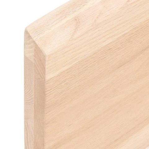 Półka, 120x50x(2-4) cm, surowe lite drewno dębowe